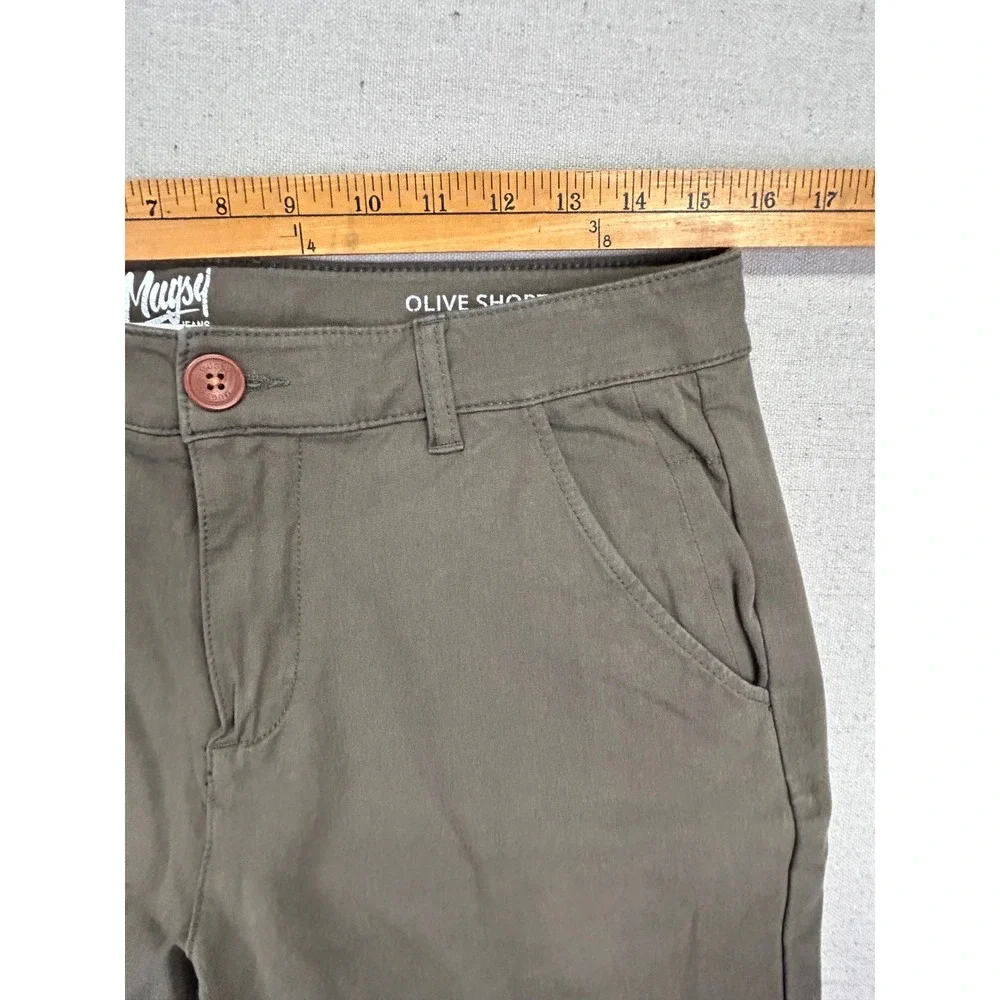 Mugsy Jeans Olive Shorts Mens 32 Dark Khaki Chino Stretch Casual‎ Vacation Wear